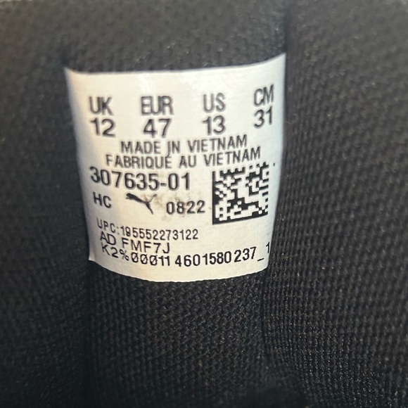 PUMA Scuderia Ferrari Mirage Sport 'Black Rosso Corsa' Sneakers 307635-01 Sz 13 - Picture 15 of 16